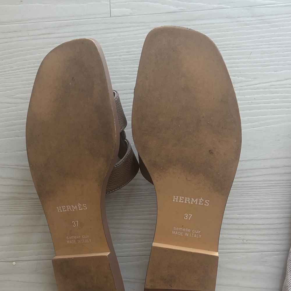 Women's Brown Slide Sandals Hermes - Picture 3 of 4